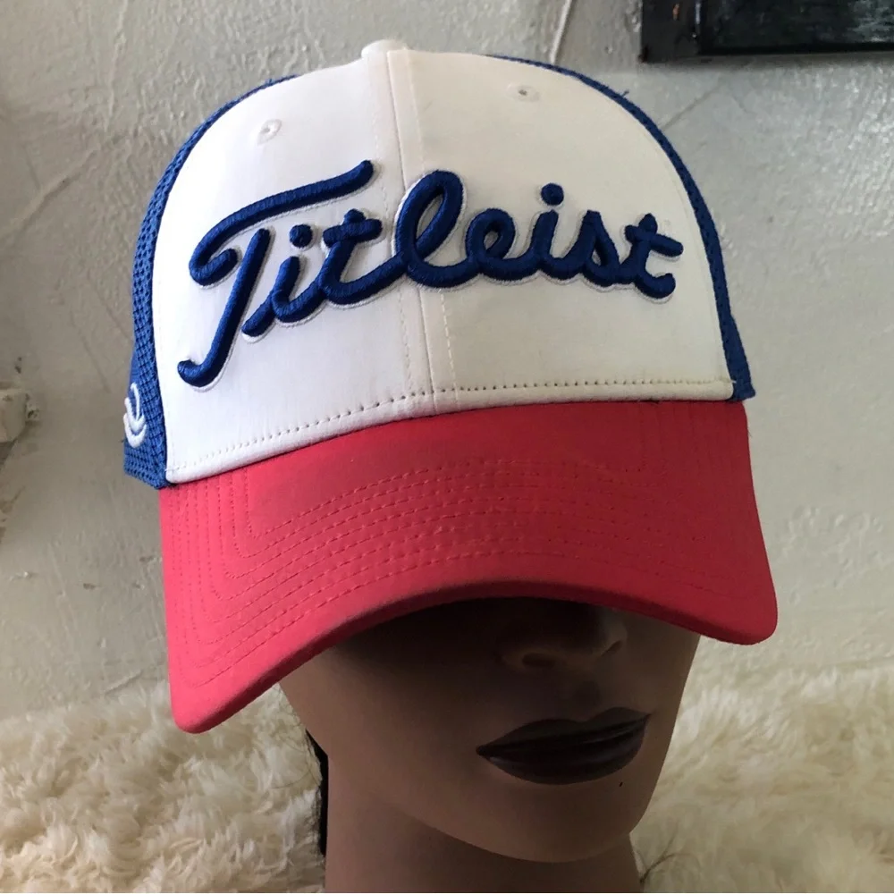 Titleist Tour Performance Mesh Golf Hat Red, White, and Blue Cap